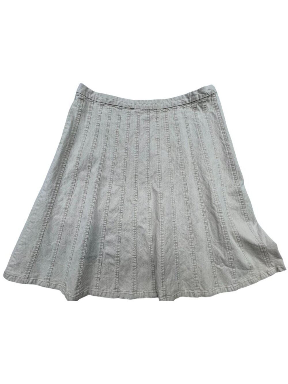 Christopher & Banks Women's Cotton A-Line Skirt Side Zip Stretch Size 16 Beige